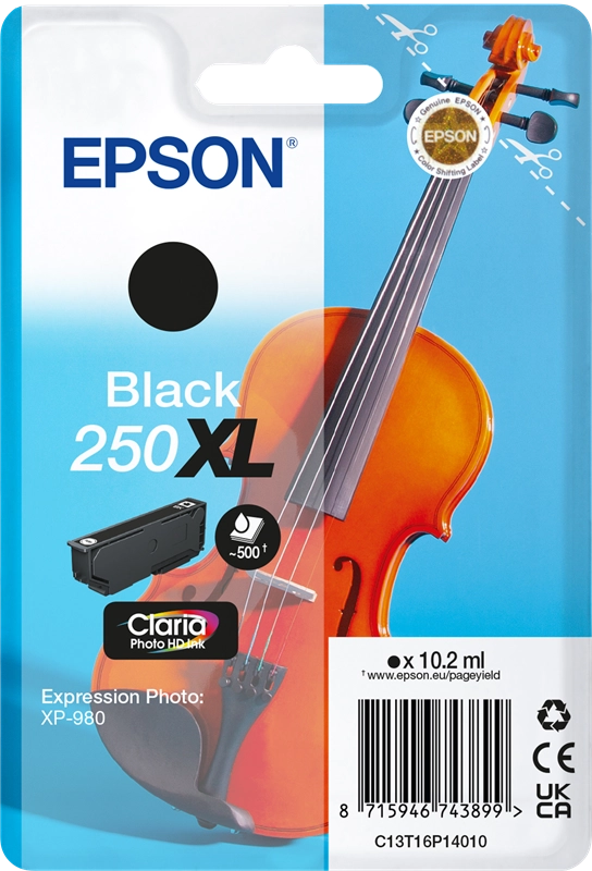 Epson 250XLViolin Claria Photo HD cartuccia d'inchiostro 1 pz Originale Resa elevata (XL) Nero