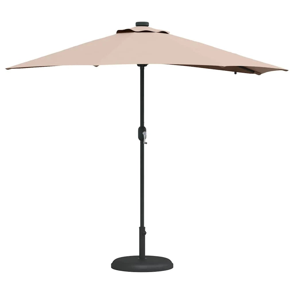 Ombrellone da giardino pieghevole moderno 294 x 150 x 223 cm protezione solare in poliestere color tortora 02_0058661