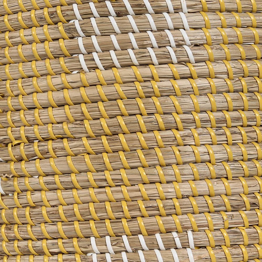 Cesta di seagrass con manici in plastica leggera Cesta per il bucato fatta a mano Stile rustico Boho Soggiorno Bagno