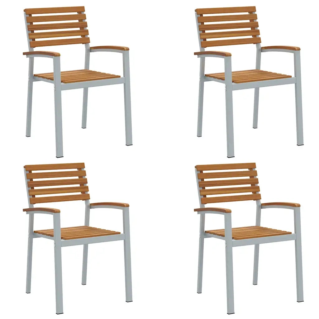 Sedia da Giardino 4 pz | Sedie da Esterno Marrone 56 x 57 x 87 cm