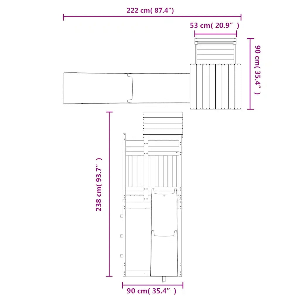 Set da Gioco da Esterno in Legno di Pino Impregnato 3156960