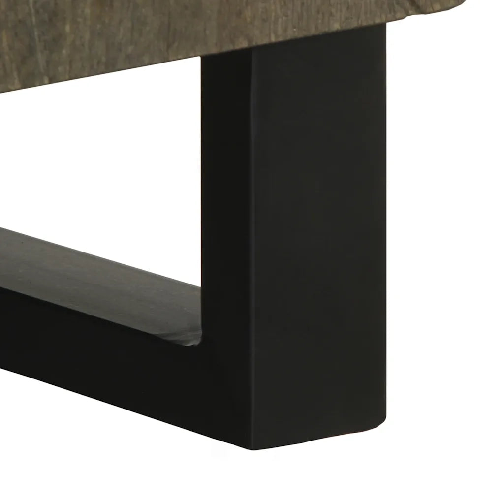 Credenza Nera 60x33x75 cm in Legno Massello di Mango