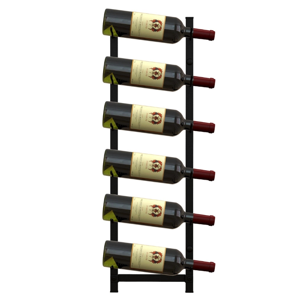 Portabottiglie vino da parete in metallo antiruggine-Cantinetta vino a muro per 6 bottiglie 22x13,5x73cm
