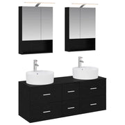 Set di mobili per il bagno 5 pcs Rovere Nero 3406920