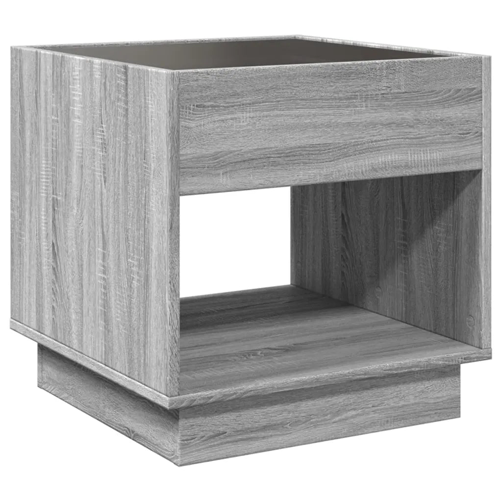 Tavolino da Salotto con LED Infinity Rovere Sonoma 50x50x50 cm