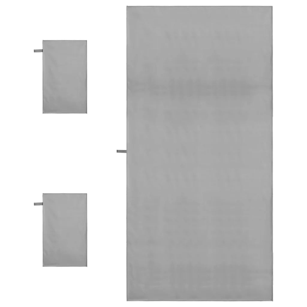 Set di Asciugamani Sportivi 3 pcs Grigio scuro