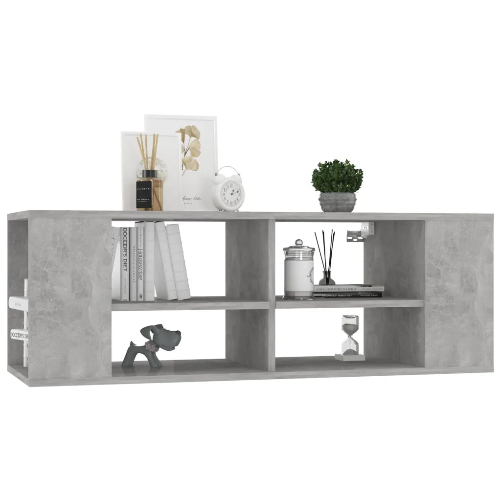 Armadietto TV da Parete Grigio Cemento 102x35x35 cm Truciolato cod mxl 20945