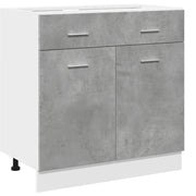 Pensile da cucina | Armadio Inferiore Cassetto ¡°Lyon¡± Grigio Cemento 80x46x81,5