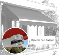 Tenda da Sole Barra Quadra 400x300 cm Tessuto in Acrilico Masi Riga Gialla