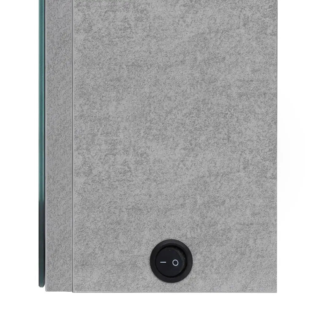 Armadietto Bagno con Specchio e LED-Mobile bagno con specchio Grigio Cemento 80x12x68 cm