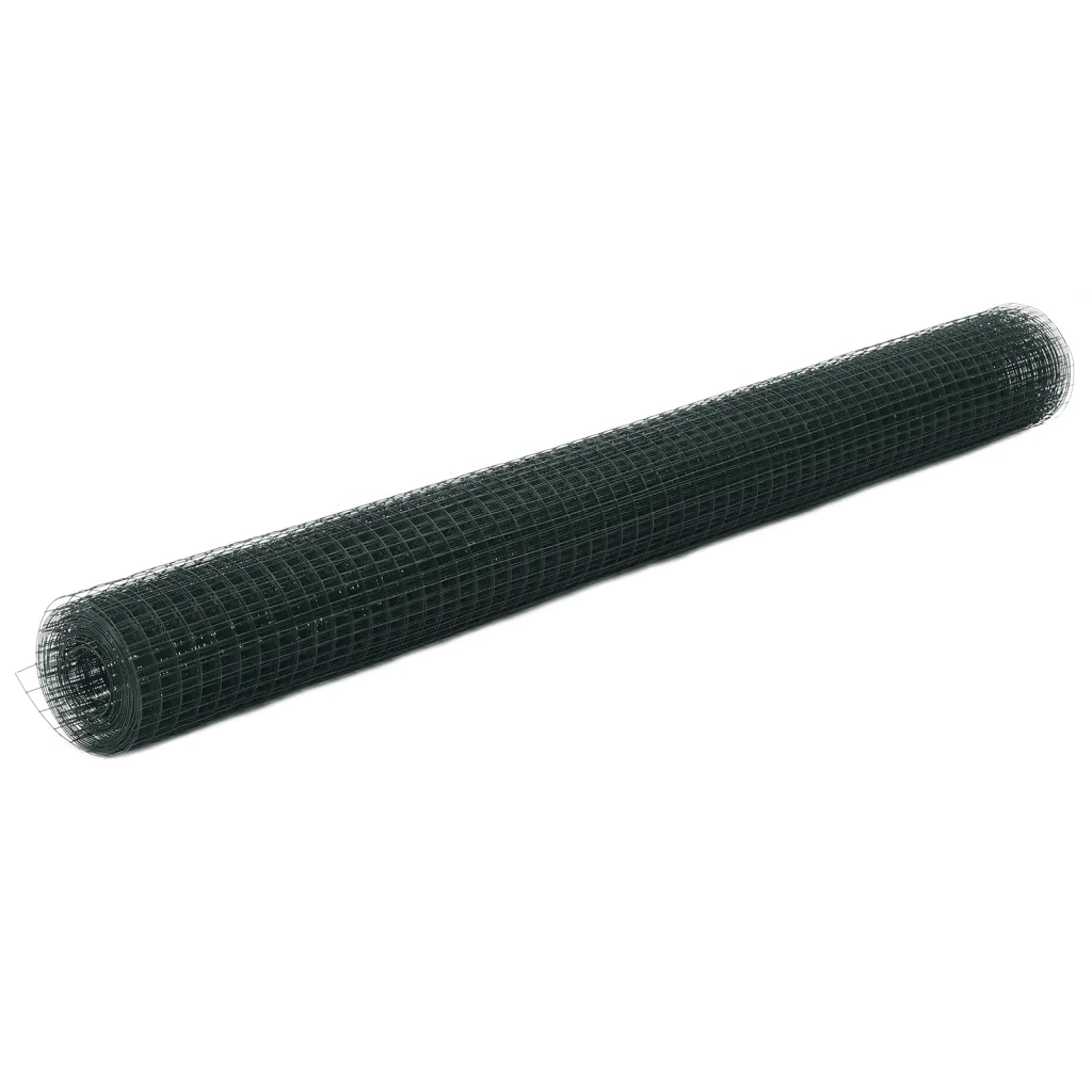 Recinzione in Rete per Pollaio in Acciaio e PVC 10x1,5 m Verdecod mxl 103813