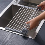 Afdruiprek Opvouwbaar e Verwijderbare per Gocciolatore, Afdruipmat per Tazze, Frutta e Verdura, Organizzatore della Cucina (Grigio, 43 * 35)