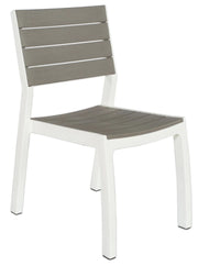 Sedia da Giardino Harmony in Resina Effetto Legno Colore Bianco Tortora