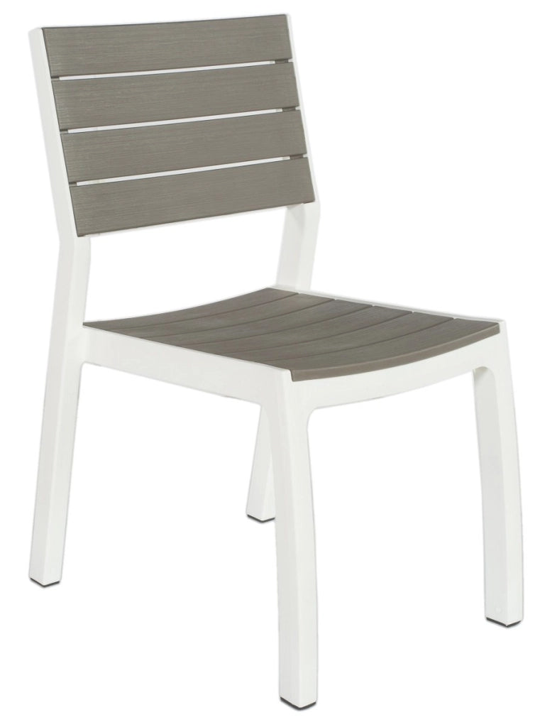 Sedia da Giardino Harmony in Resina Effetto Legno Colore Bianco Tortora