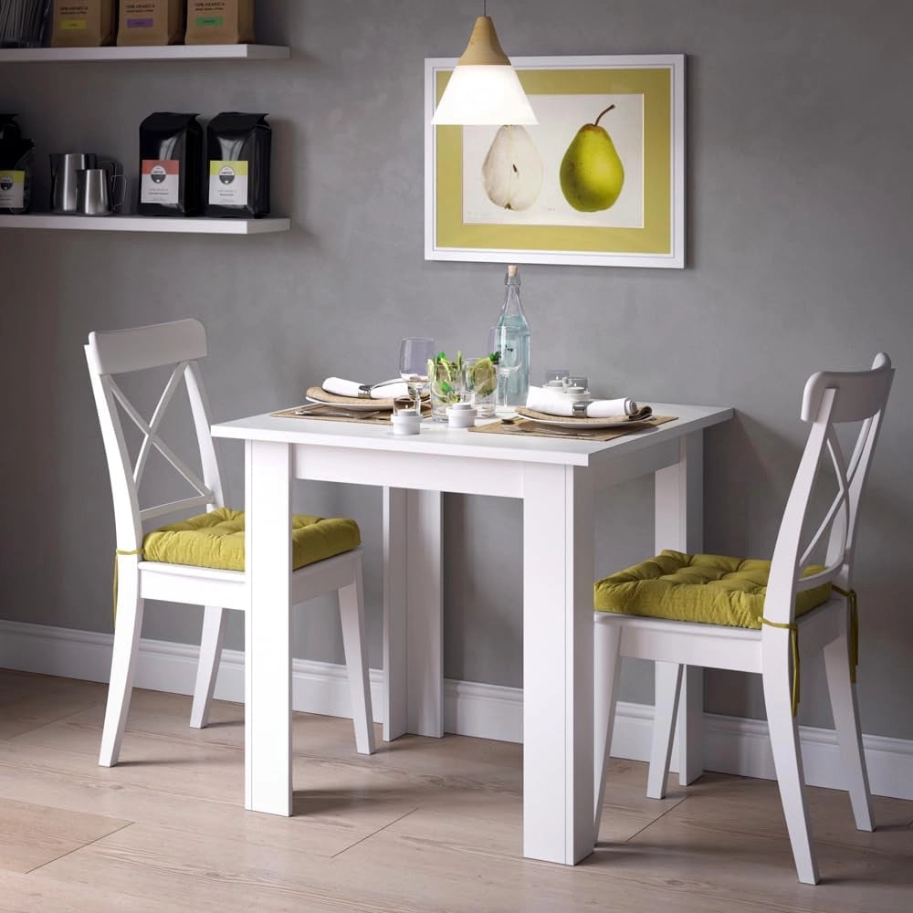 Tavolo da pranzo Karlos, Bianco, 80 x 80 cm, adatto per 2–4 persone per l'utilizzo nella zona pranzo