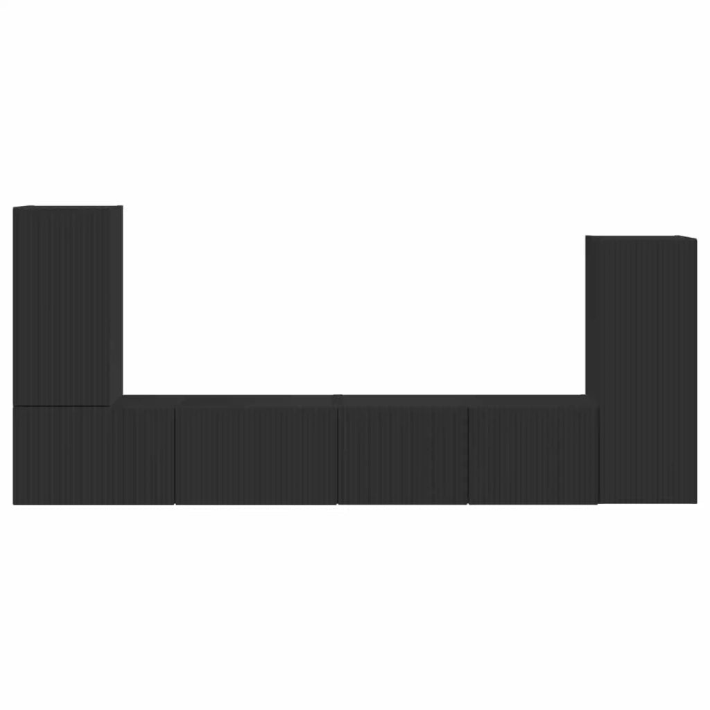 Set mobile TV 4 pcs Nero Legno multistrato 3409115