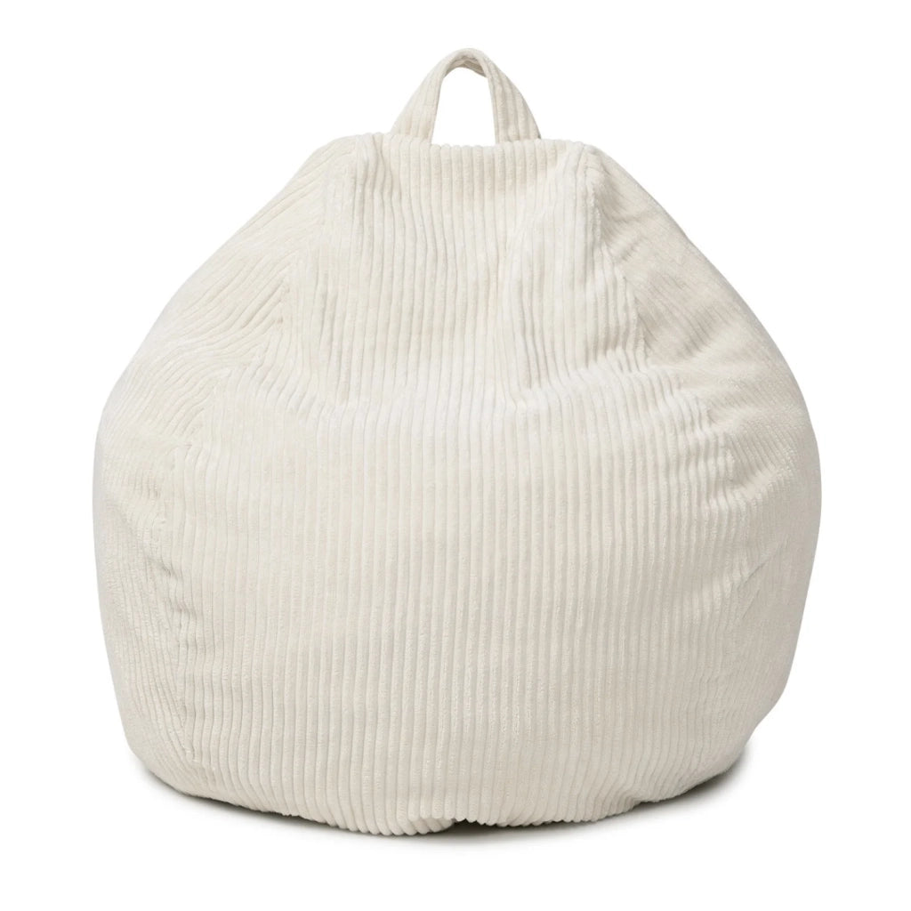 IDMarket - Pouf a forma di pera in velluto a coste beige HORTENSE