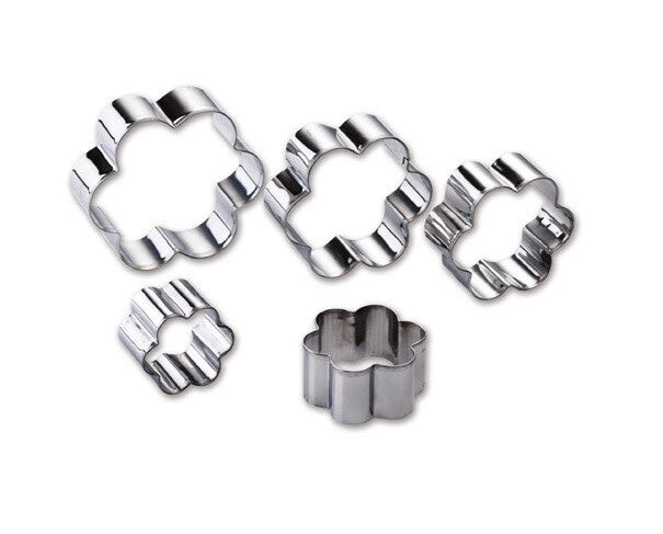Set 5 Formine Tagliabiscotti in Acciaio Inox Forma Fiore Easy Dolce Ghidini