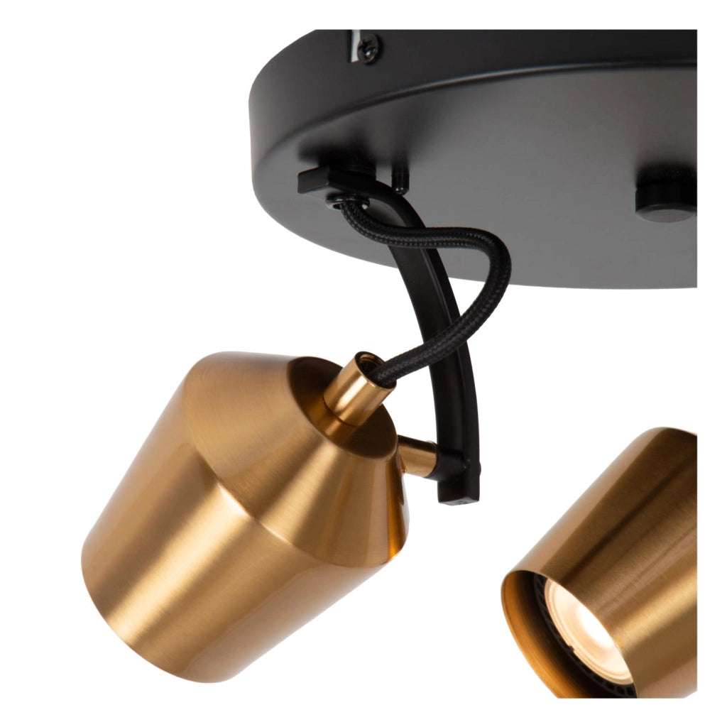 Faretto soffitto EMILE 3xGU10 oro nero Lucide