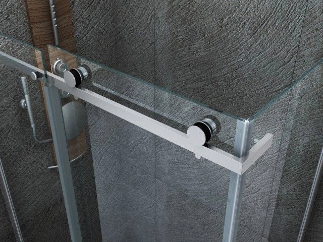 Box doccia in Cristallo 8 MM tre lati, due fissi piu' porta scorrevole - Misura: 90 x 130 x 90 x h195