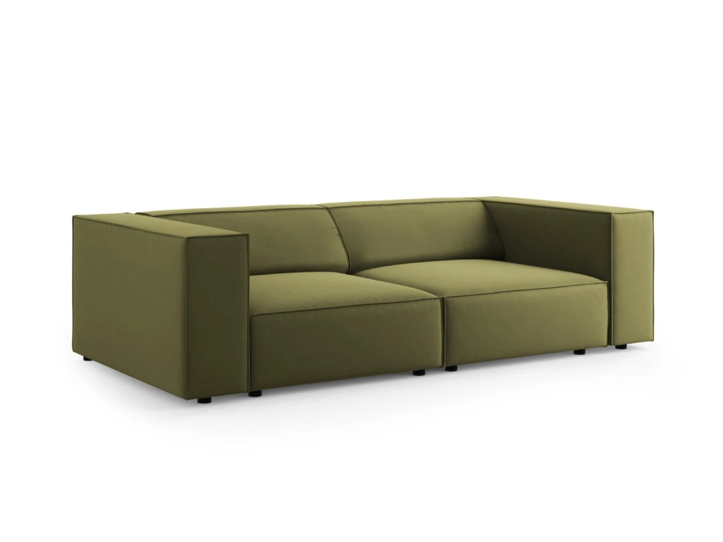 Cosmopolitan Design - Divano "Arendal" 3 posti in velluto verde chiaro 