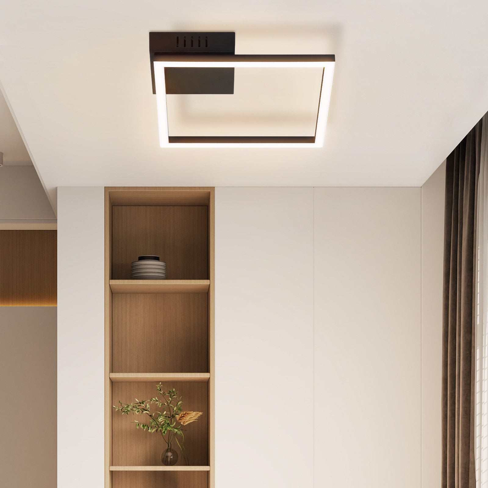 ZMH Lampada da soffitto plafoniera LED moderna nera 3000K per soggiorno sala pranzo corridoio
