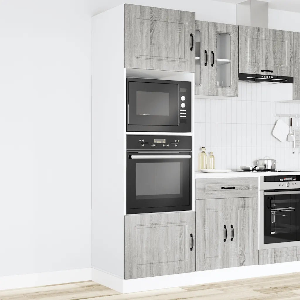 Armadi Forno 2 pz Lucca Grigio Sonoma in Legno Multistrato