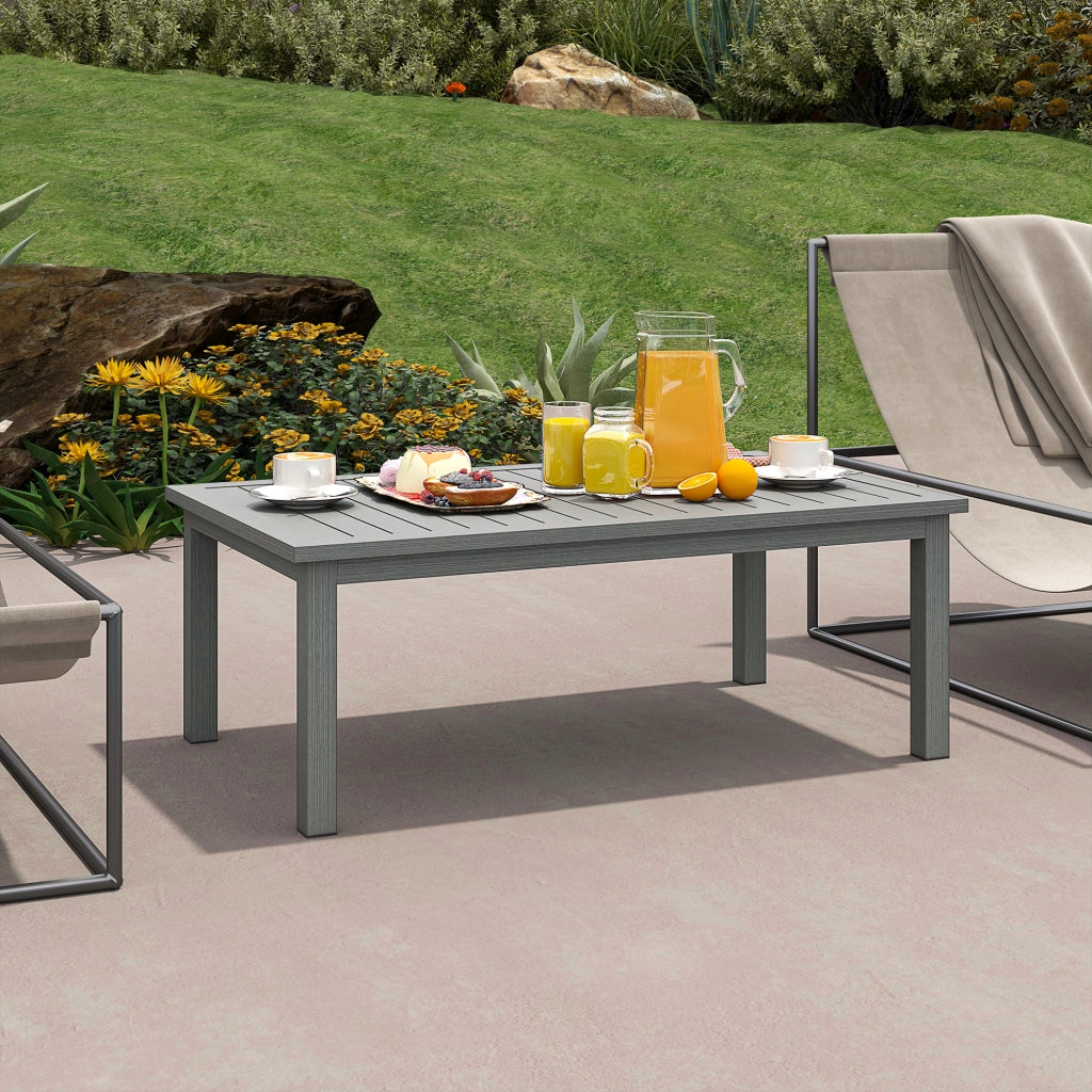 Tavolino rettangolare con piano in legno ¨C zephmum ¨C 100x60x37 cm grigio