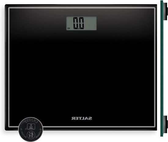 Pesi Digitali Compatti in Vetro Resistenti - Misura il tuo Peso - Unità di Misura Metrica/Imperiale - Display Digitale - Misurazioni Precise - Nero