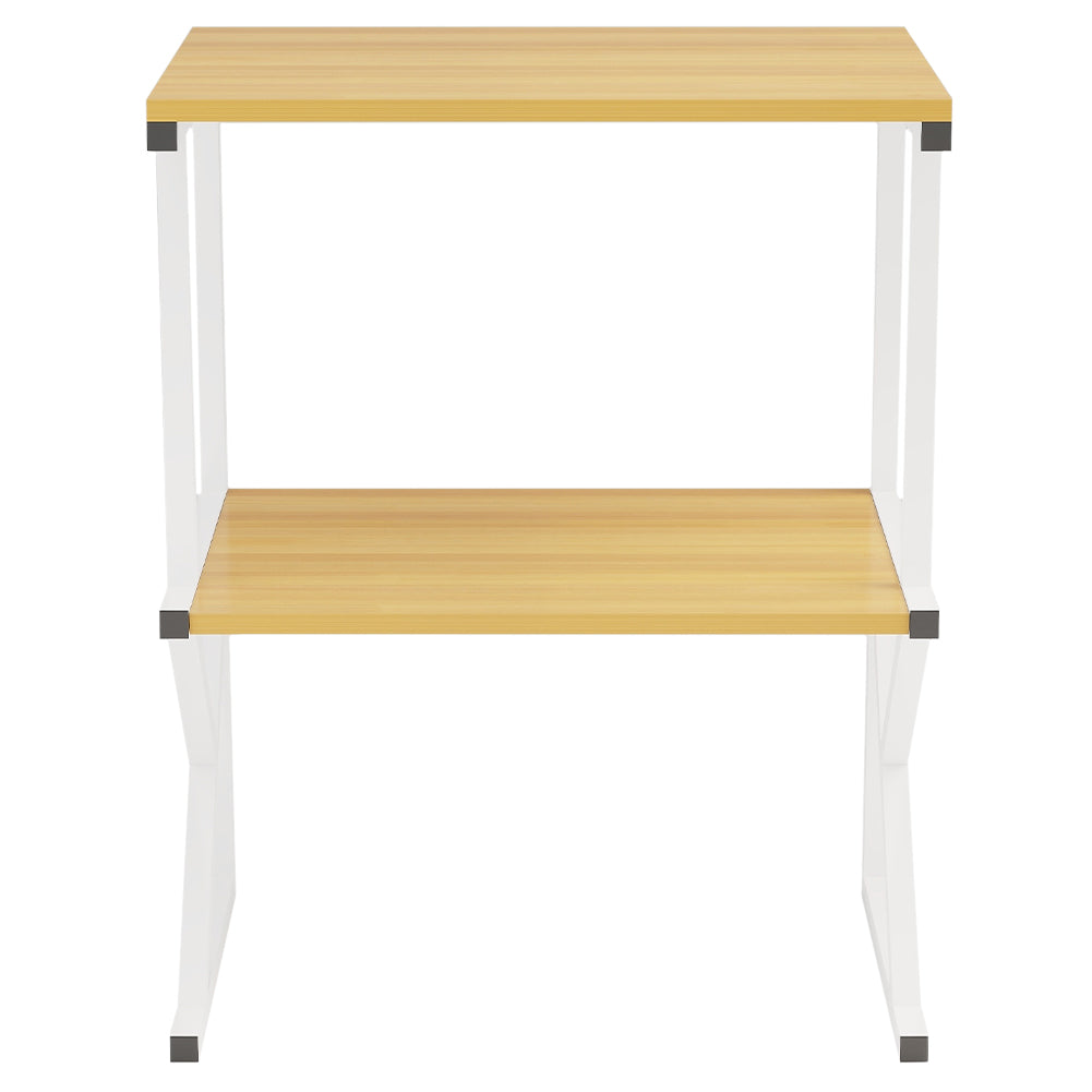 Scaffale da Scrivania Multiuso 3 Ripiani 54x37x69 cm per Stampante Ufficio in MDF Legno e Bianco