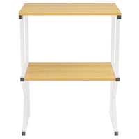 Scaffale da Scrivania Multiuso 3 Ripiani 54x37x69 cm per Stampante Ufficio in MDF Legno e Bianco