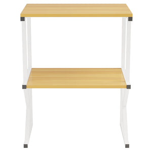 Scaffale da Scrivania Multiuso 3 Ripiani 54x37x69 cm per Stampante Ufficio in MDF Legno e Bianco