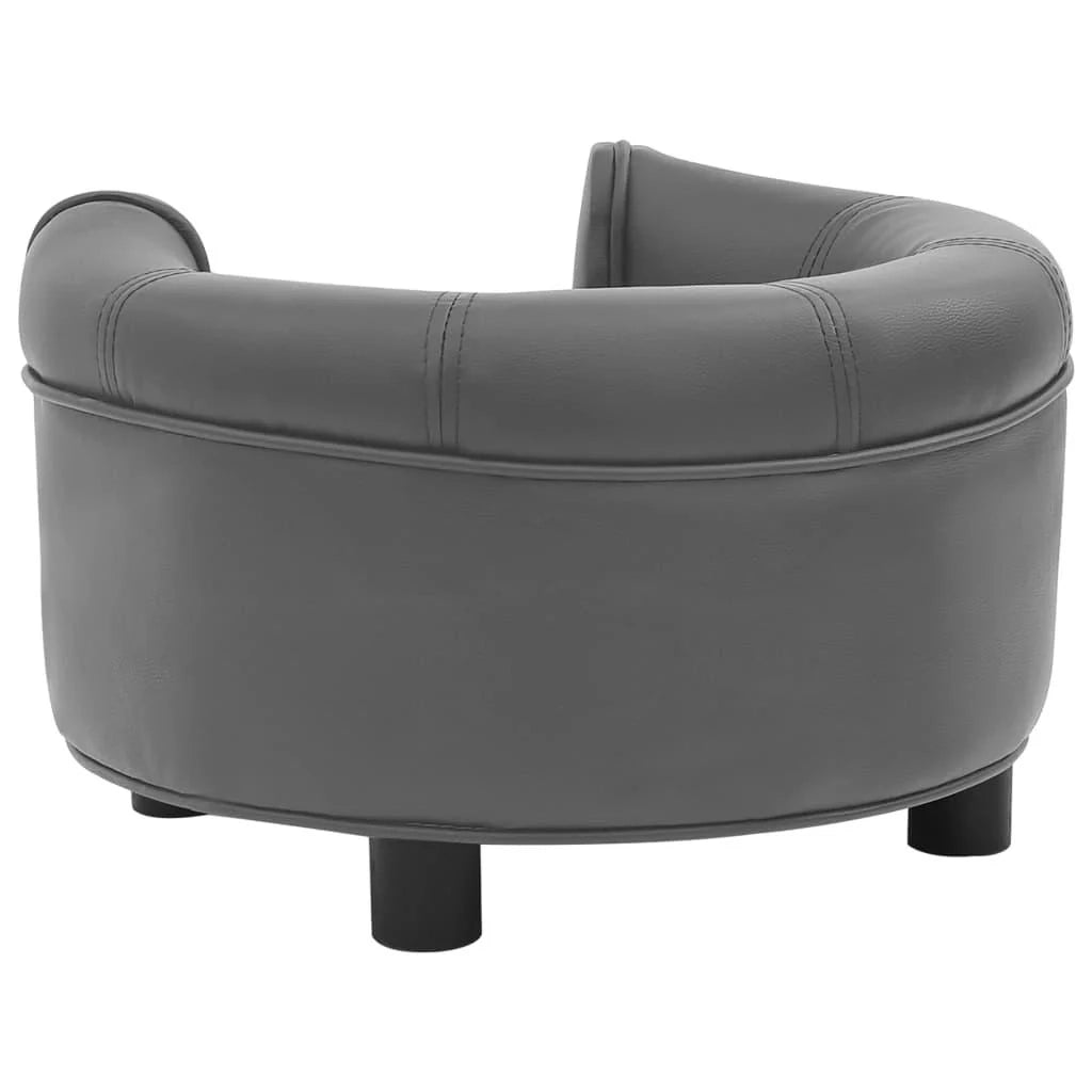 Divano per cani 48 cm in peluche e sintetico grigio 02_0000142