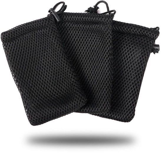 Set da viaggio da 3 pezzi con corda di trazione, borsa in nylon spesso, piccola borsa per oggetti da miniatura, caricatore per MP3, chiave per cuffie