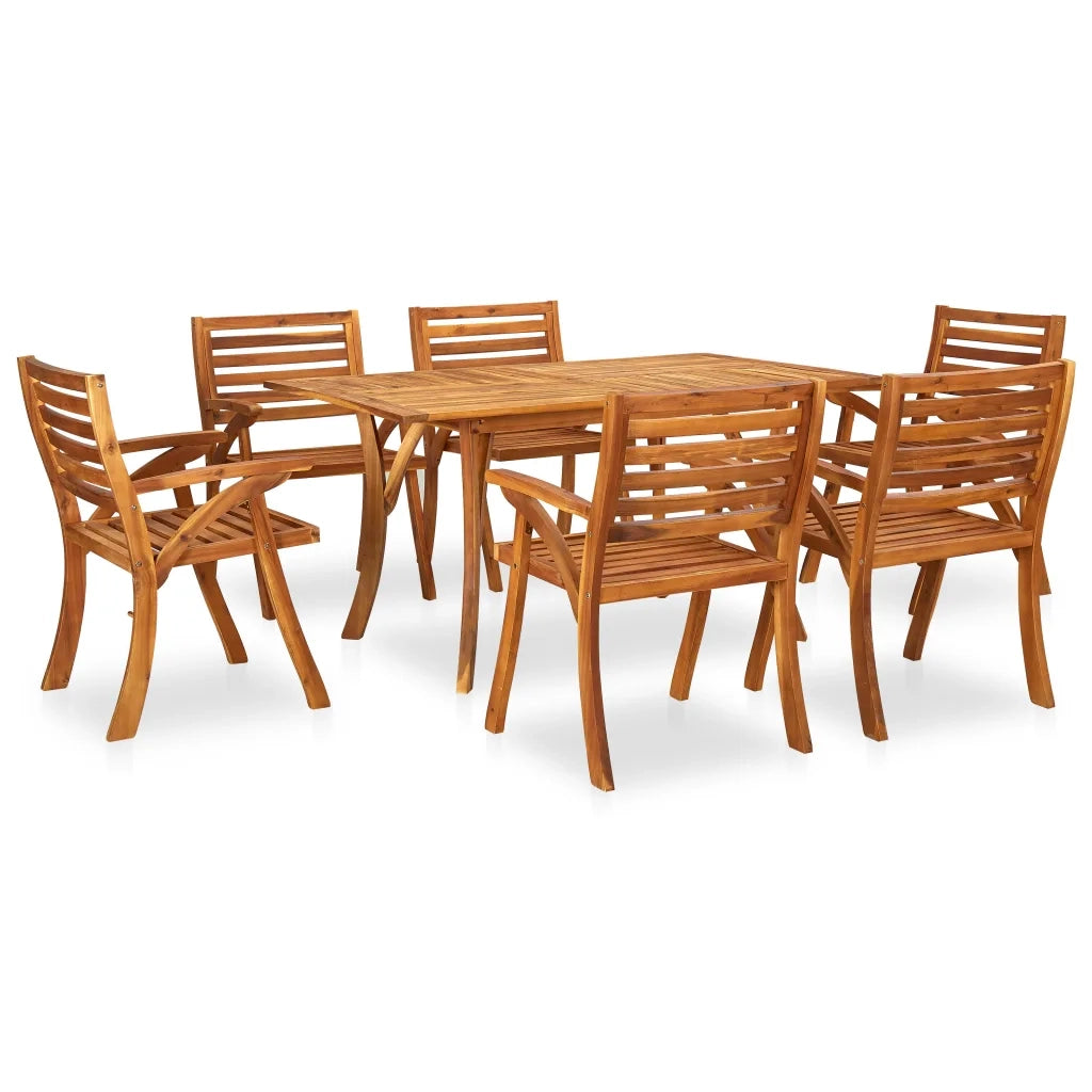 Set da Pranzo da Giardino 7 pz in Legno Massello di Acacia cod mxl 74819