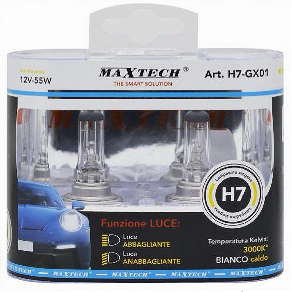 Trade Shop - Coppia Lampadine Alogene Per Auto H7 12v 55 Watt Luce Bianco Caldo 3000k H7-gx01 -
