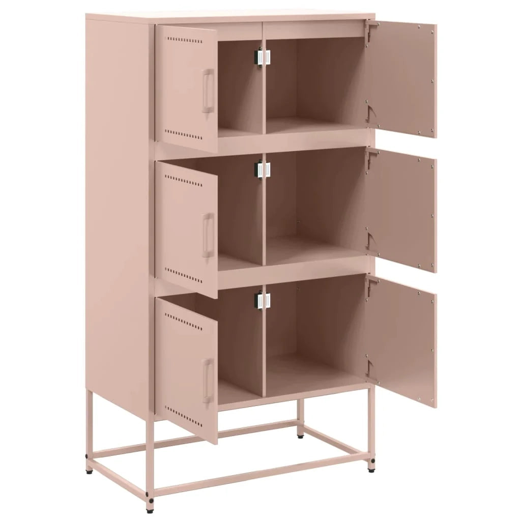 Buffet credenza cassettiera armadio mobile contenitore organizer per cucina soggiorno salotto 68,5 x 38,5 x 123,5 cm acciaio rosa 02_0036210