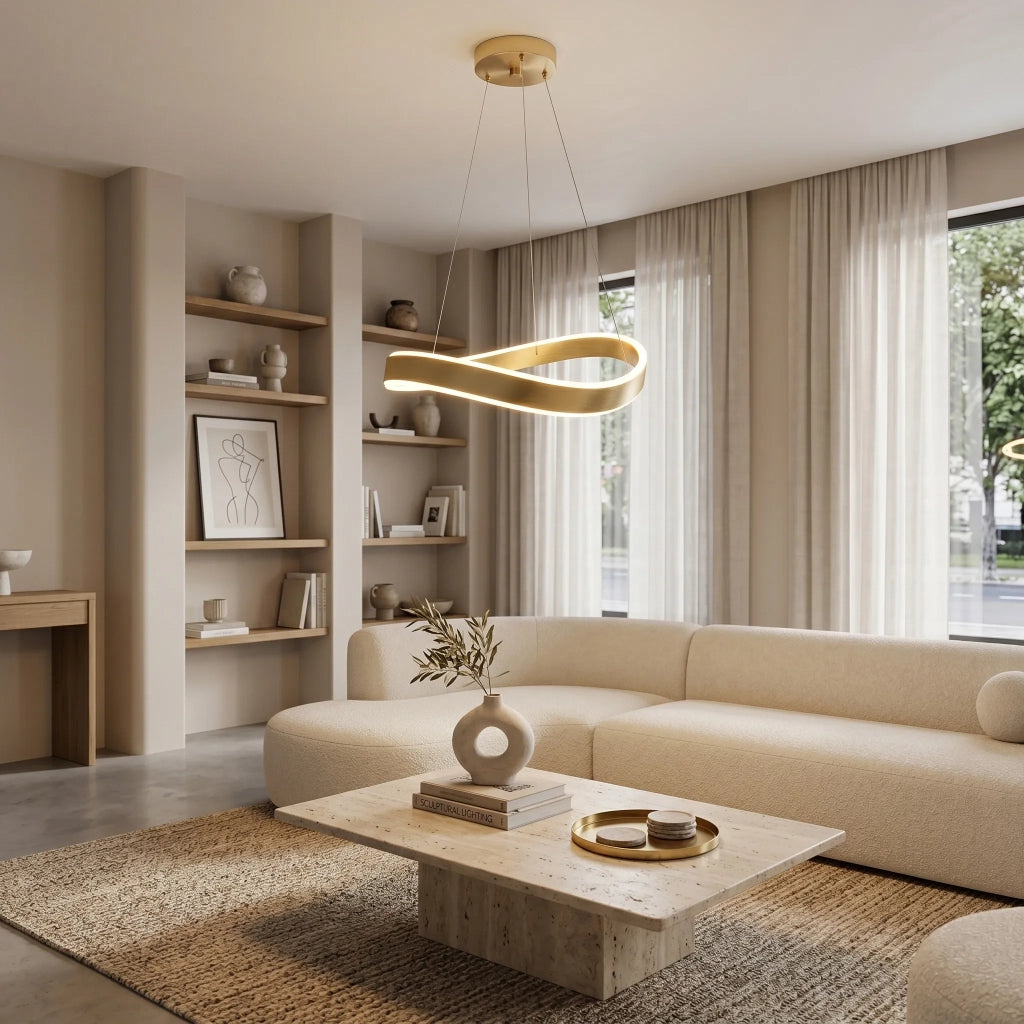 Lampada A Sospensione Da Soffitto Swe067-cp 60cm Brush Gold