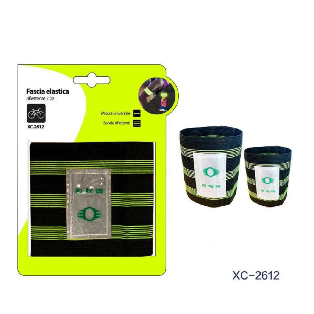 Trade Shop - 2pz Fascia Elastica Riflettente Universali Bande Catarifrangenti Ciclismo Xc2612 -