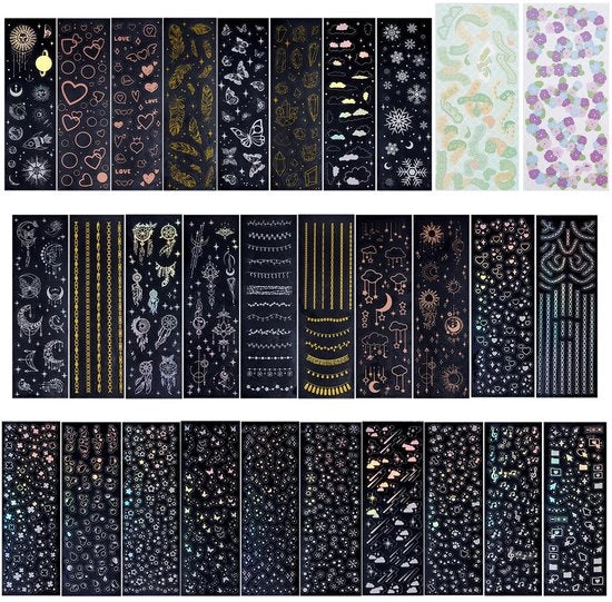 Deco Stickers Multicolor - 30 Fogli di Sticker Autoadesivi - Stickers Decorativi per Fotocarte - Stickers per Planner - Materiale PET