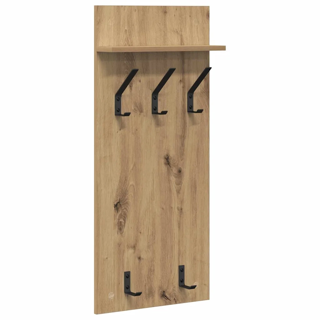 Appendiabiti a muro A parete Rovere artigianale 40 x 10 x 90 cm 874458