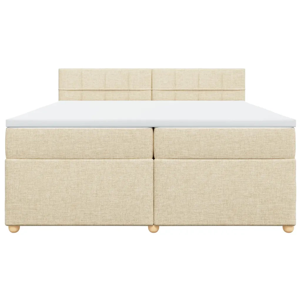 Giroletto a Molle con Materasso Crema 200x200 cm in Tessuto 3286792