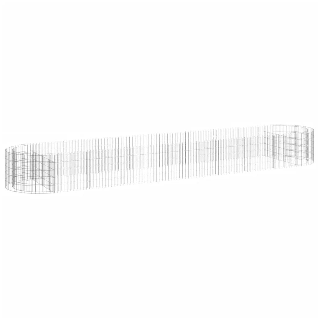 Aiuola rialzata in gabbione di ferro zincato 500 x 100 x 50 cm Argento 02_0039923