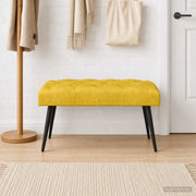 Panchina con bottoni imbottiti Giallo 80 x 40 x 46 cm Velluto 42038564