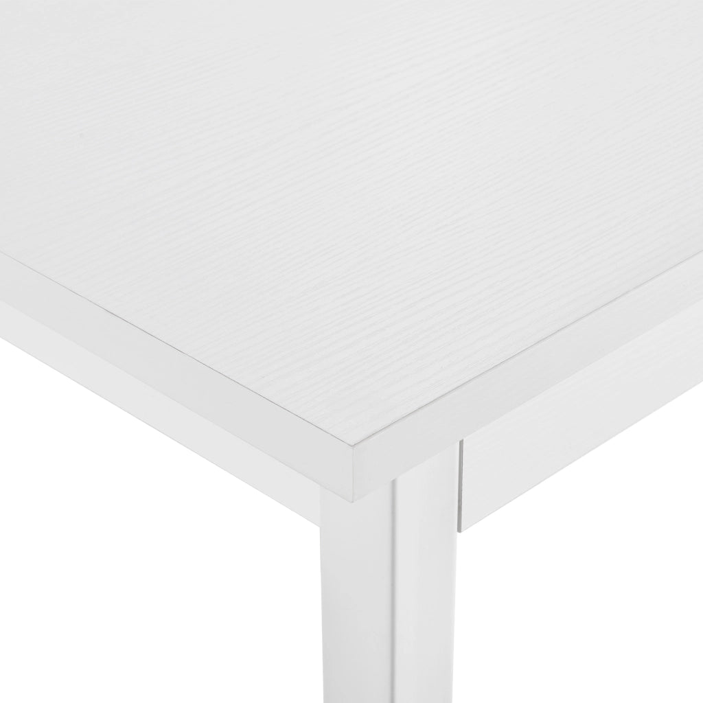 Set Sala da Pranzo Bjerkvik Tavolo 140x60 cm e 6 Sedie Imbottite Rivestimento in Similpelle - Bianco [en.casa]