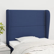 Testiera ad Orecchio-Testata con Orecchie Blu 93x23x118/128 cm in Tessuto 802050