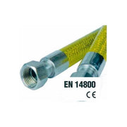IDRO BRIC B2_0149946 Tubo Flessibile per Gas Domestici 150 cm Attacco 1-2'' M-F per GPL e Metano Certificazione EN 14800 colore Nero