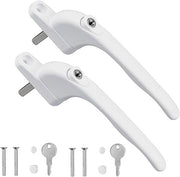 Maniglia universale per finestre in alluminio e PVC - Bianca - Set da 2 - Adatta per finestre in PVC