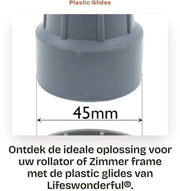 Gomme antiscivolo per rollatori - Gomme antiscivolo per lettini da letto - Antiscivolo - Bassa attrito - Diametro base 45 mm - Facile da installare - Per rollatori