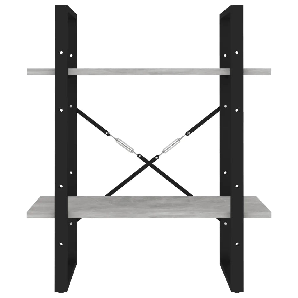 Libreria a 2 Ripiani Grigio Cemento 60x30x70 cm in Truciolato cod mxl 12526